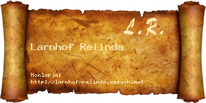Larnhof Relinda névjegykártya
